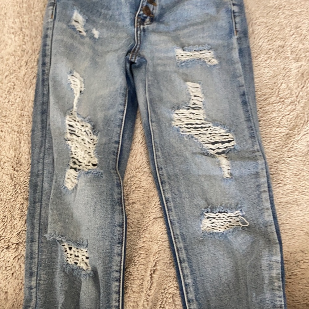 BLUE RIPPED JEANS - Picture 2 of 3